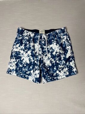 Vtg 90’s Abercrombie & Fitch Men’s XL Floral Swim Trunks Blue & White Pattern
